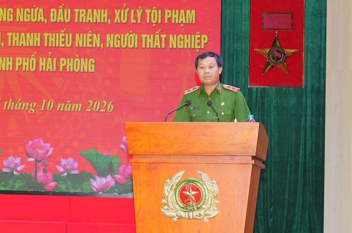 Trung tướng Trần Hồng Hà, Cục trưởng Cục Cảnh sát hình sự phát biểu tại hội nghị.