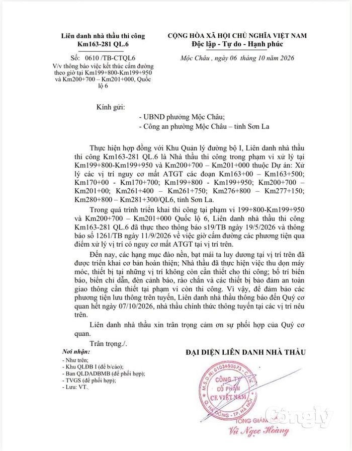 Đến ngày 7/10, đơn vị thi công đã chính thức bỏ lệnh "cấm đường".