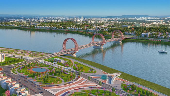 Phối cảnh công trình cầu Trà Khúc 1.