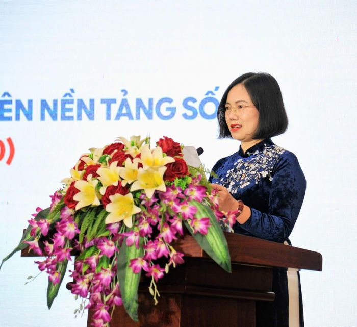 Bà Hoàng Thị Thơm, Phó Cục trưởng Cục Dân số, Bộ Y tế báo cáo tổng kết kết quả cuộc thi