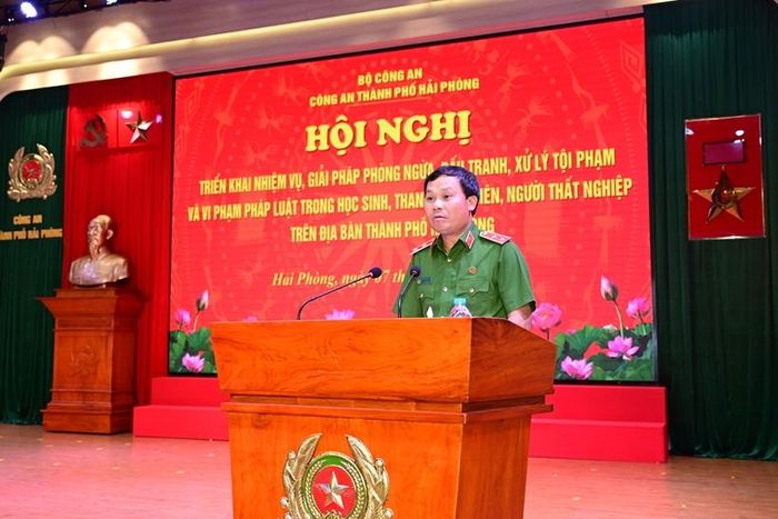  Trung tướng Trần Ngọc Hà, Cục trưởng Cục Cảnh sát hình sự, Bộ Công an phát biểu tại Hội nghị. Ảnh CAHP