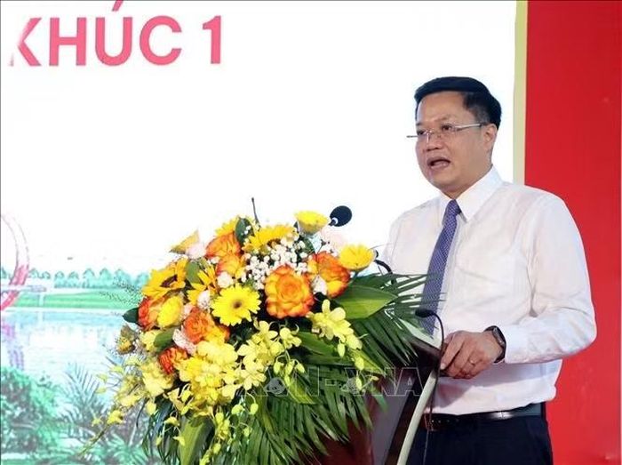 Ông Nguyễn Đức Tâm, Chủ tịch UBND tỉnh Quảng Ngãi, phát biểu tại lễ khởi công.