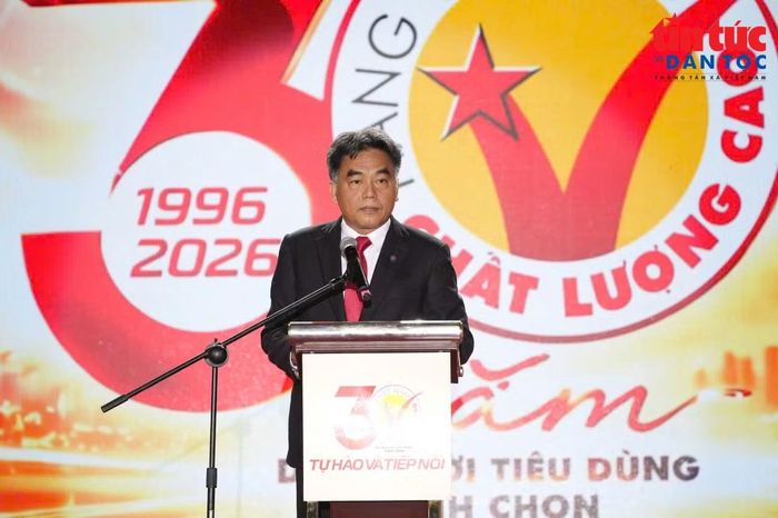 Ông Nguyễn Lộc Hà, Phó Chủ tịch Thường trực UBND TP Hồ Chí Minh, phát biểu tại Lễ kỷ niệm 30 năm hàng Việt Nam chất lượng cao.