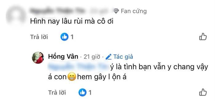 Hồng Vân trực tiếp phản hồi và khẳng định tình bạn giữa cô với Hồng Đào vẫn không thay đổi. 