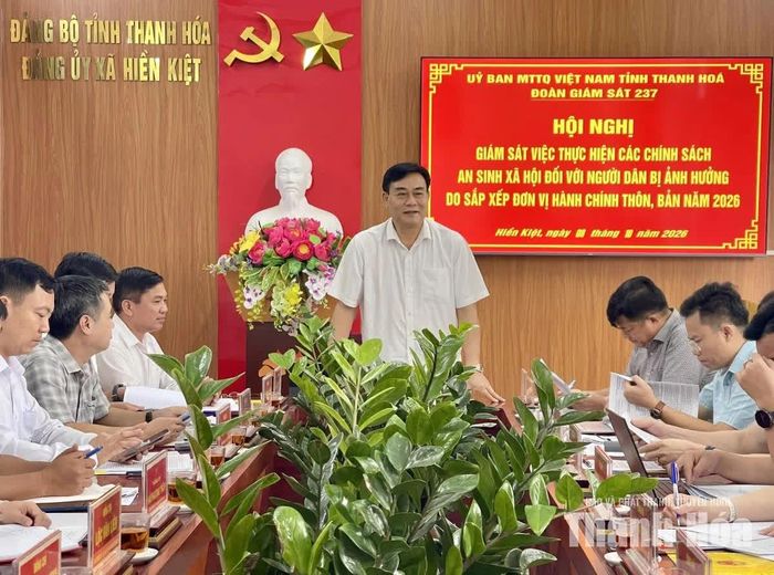 Phó Chủ tịch Ủy ban MTTQ tỉnh, Chủ tịch Hội Nông dân tỉnh, Phó Trưởng đoàn giám sát Nguyễn Quốc Tiến kết luận buổi giám sát.