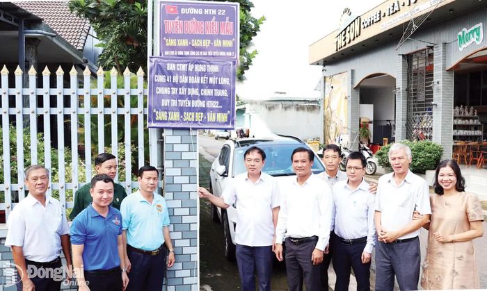 Đại diện Ủy ban MTTQ Việt Nam xã Hưng Thịnh phối hợp với Ban Công tác Mặt trận ấp Hưng Thịnh tổ chức lễ ra mắt tuyến đường sáng xanh - sạch đẹp - văn minh tại đường HTH 22. Ảnh: Phan Ngọc Trí