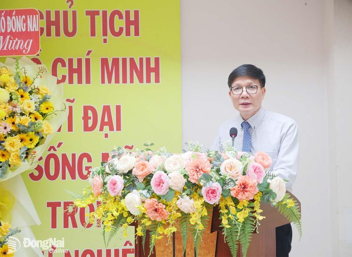 PGS.TS Phạm Tuấn Cảnh, Giám đốc Bệnh viện Tai Mũi Họng Trung ương phát biểu tại buổi lễ. Ảnh: Hạnh Dung