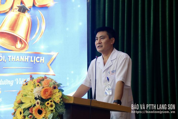 Lãnh đạo BVĐK tỉnh phát biểu tại hội thi