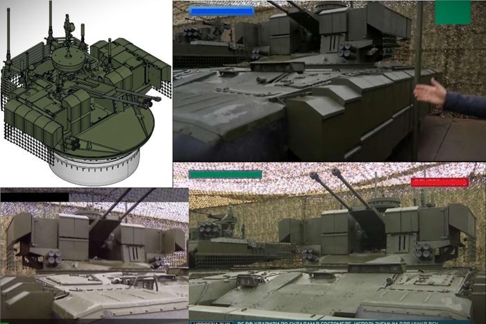 Xe chiến đấu không người lái nền T-72B3M với mô-đun chiến đấu kiểu BMPT trong diễn tập Tsentr-2026. Ảnh: Truyền thông Nga