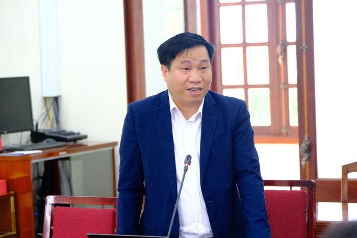 Tiến sĩ Đỗ Văn Thông, Phân Viện trưởng Phân Viện Điều tra, Quy hoạch rừng Nam Bộ báo cáo tiến độ thực hiện dự án