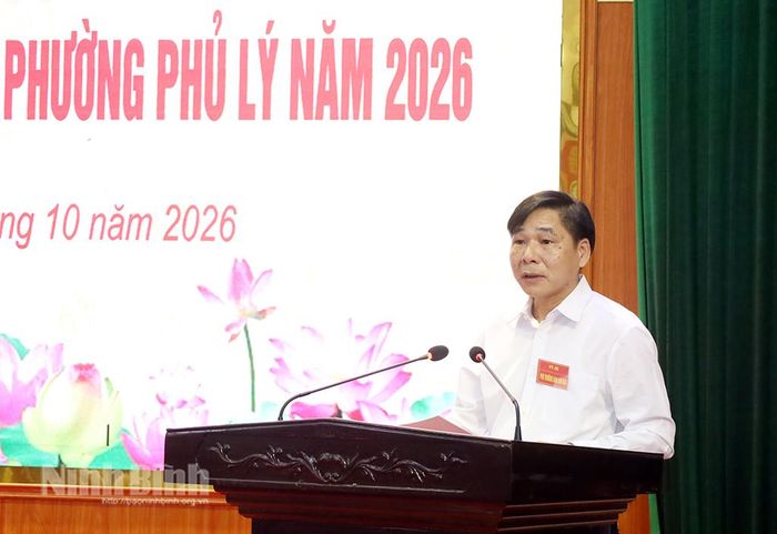Đồng chí Nguyễn Anh Chức, Ủy viên Ban Thường vụ Tỉnh ủy, Phó Chủ tịch UBND tỉnh, Phó Trưởng Ban Chỉ đạo, Trưởng Ban Tổ chức diễn tập tỉnh phát biểu tại cuộc diễn tập. Ảnh: Lê Dũng