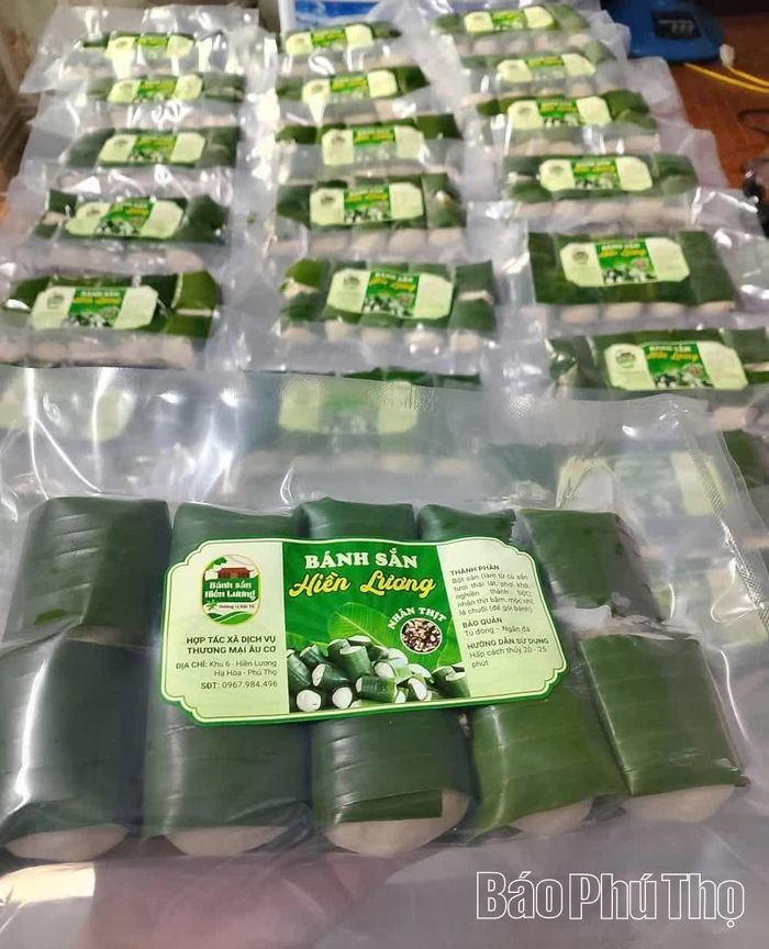 Sản phẩm bánh sắn của HTX Dịch vụ Thương mại Âu Cơ (xã Hiền Lương).