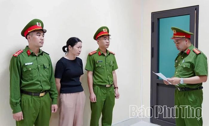 Cơ quan CSĐT Công an tỉnh Phú Thọ khởi tố bị can đối với Nguyễn Thị Thanh Huyền - Giám đốc Công ty TNHH Thương mại và Dịch vụ Sông Lam.
