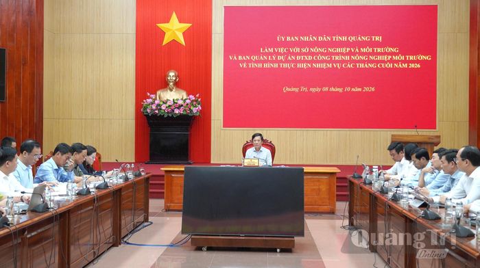 Đồng chí Hoàng Nam, Phó Chủ tịch Thường trực UBND tỉnh kết luận tại buổi làm việc - Ảnh: C.H