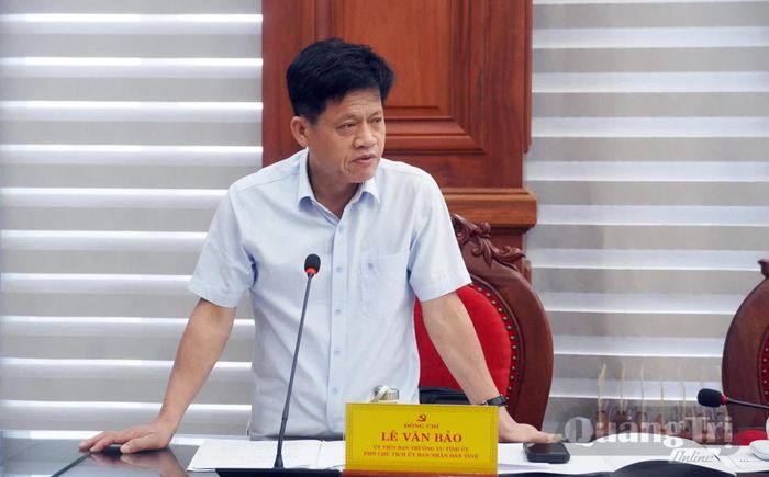Đồng chí Lê Văn Bảo, Phó Chủ tịch UBND tỉnh thảo luận tại buổi làm việc - Ảnh: N.M