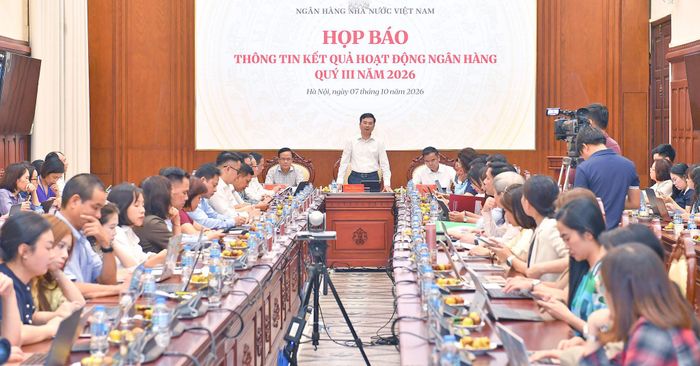 Toàn cảnh cuộc họp báo. Ảnh: SBV