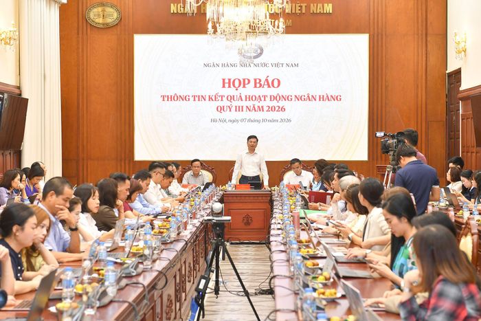Toàn cảnh cuộc họp báo. Ảnh: SBV