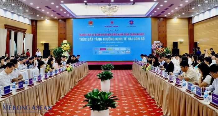 Diễn đàn "Ngành Thuế và ngành Hải quan đồng hành cùng doanh nghiệp, thúc đẩy tăng trưởng kinh tế hai con số". Ảnh: Kiều Chinh/Mekong ASEAN.