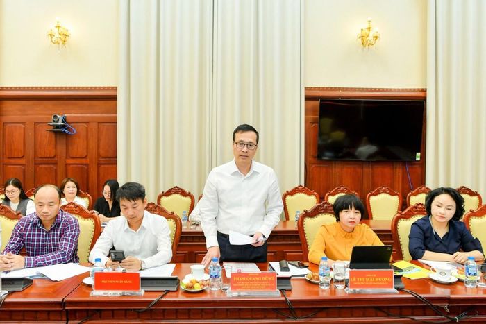 Phó Thống đốc Phạm Quang Dũng phát biểu tại buổi làm việc