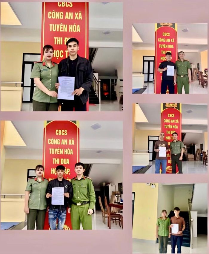 Thanh niên xã Tuyên Hóa tình nguyện tham gia nghĩa vụ CAND.