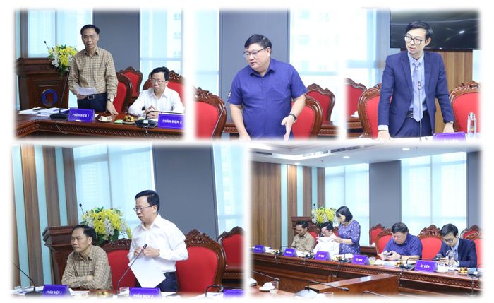 Hội đồng nghiệm thu đề nghị Ban Đề tài tiếp tục làm rõ các điểm nghẽn gắn với kết quả kiểm toán, tăng cường dữ liệu, số liệu minh chứng. Ảnh: N.LY