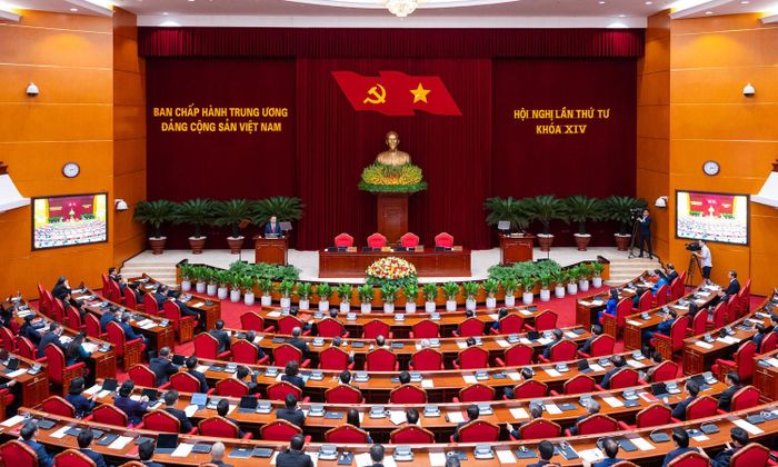Hội nghị Trung ương 4 khóa XIV bế mạc chiều 8/10. (Ảnh: Phạm Thắng)