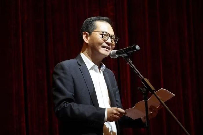 NSND Nguyễn Trung Hiếu phát biểu tại sự kiện