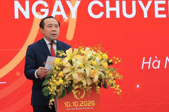 Bộ trưởng Bộ Khoa học và Công nghệ Vũ Hải Quân phát biểu tại sự kiện.