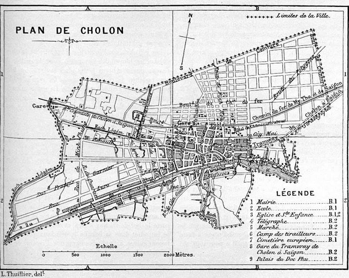  Bản đồ Chợ Lớn 1893. Nguồn: Flickr Manhhai, theo Le Tour du Monde 7/10/1893 của Pierre Barrelon. 