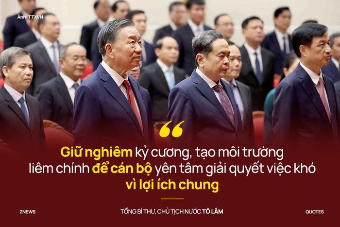  Giữ nghiêm kỷ cương, tạo môi trường liêm chính để cán bộ yên tâm giải quyết việc khó vì lợi ích chung. Giám sát thường xuyên, cảnh báo sớm, ngăn chặn cả lạm quyền và né tránh trách nhiệm. Quyền lực trong kiểm tra, giám sát cũng phải được kiểm soát chặt chẽ. 