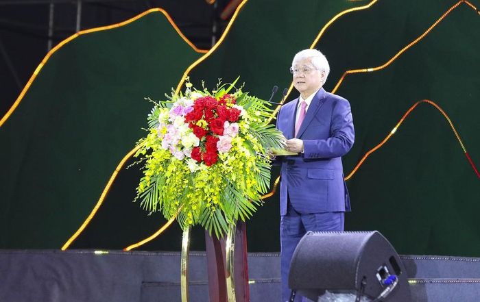 Ủy viên Bộ Chính trị, Phó Chủ tịch Thường trực Quốc hội Đỗ Văn Chiến, phát biểu tại chương trình. Ảnh: Xuân Tư – TTXVN