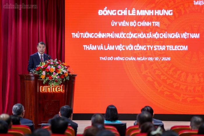 Thủ tướng đề nghị Unitel trong giai đoạn phát triển mới tập trung thực hiện tốt một số nhiệm vụ - Ảnh: chinhphu.vn/Nhật Bắc