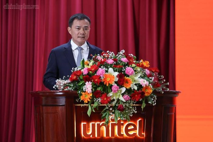 Chủ tịch, Tổng Giám đốc Viettel Tào Đức Thắng phát biểu - Ảnh: chinhphu.vn/Nhật Bắc