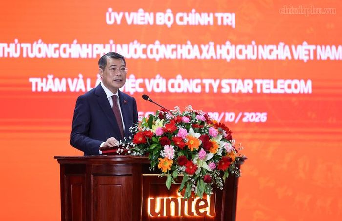 Thủ tướng Lê Minh Hưng phát biểu tại cuộc làm việc - Ảnh: chinhphu.vn/Nhật Bắc