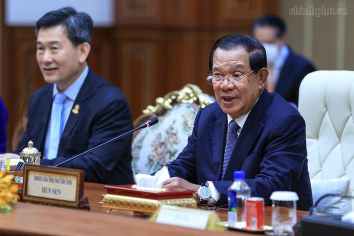 Chủ tịch Hun Sen phát biểu - Ảnh: chinhphu.vn/Nhật Bắc