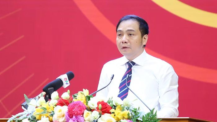 Phó Chủ tịch Ủy ban nhân dân thành phố Bắc Ninh Đào Thanh Trường phát biểu tại hội thảo. (Ảnh: TT)