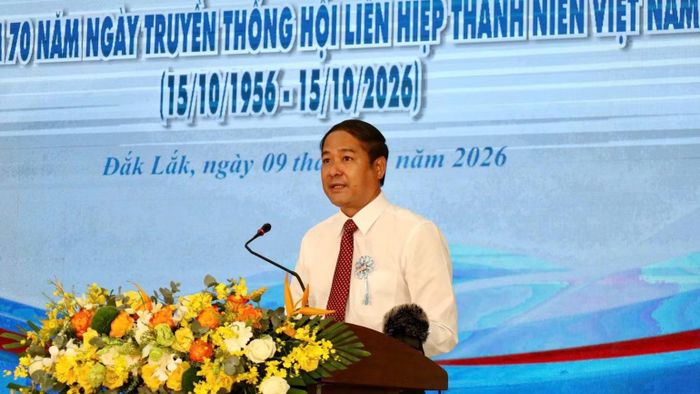Phó Chủ tịch Ủy ban nhân dân tỉnh Đắk Lắk Y Nhuân Byă phát biểu tại lễ kỷ niệm. (Ảnh: CTV)