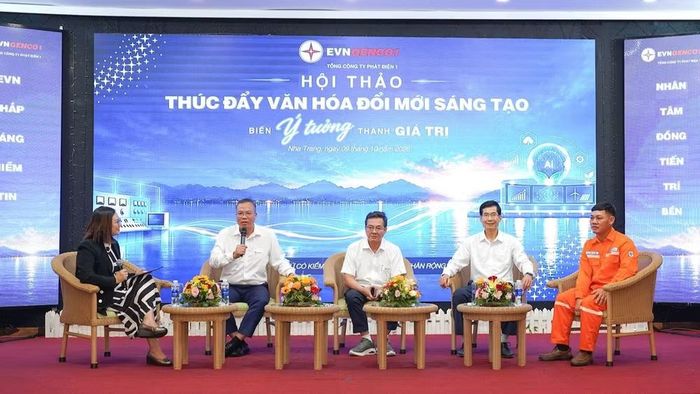 Tọa đàm “Điều gì đang cản trở người EVNGENCO1 đổi mới?”, tập trung nhận diện rào cản và giải pháp thúc đẩy đổi mới sáng tạo. (Ảnh: EVNGENCO1 cung cấp)