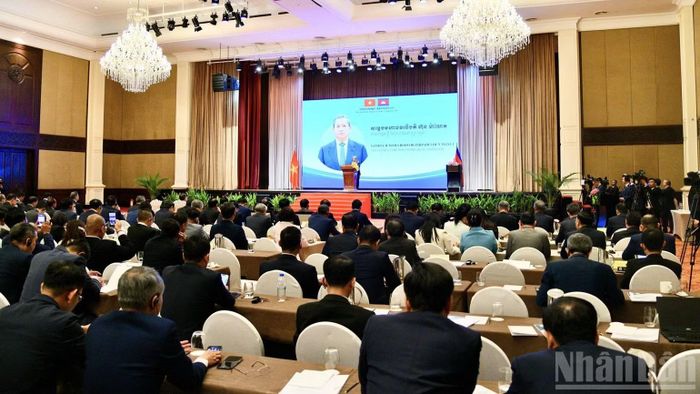  Quang cảnh Diễn đàn Doanh nghiệp Việt Nam-Campuchia. (Ảnh: THANH GIANG) 