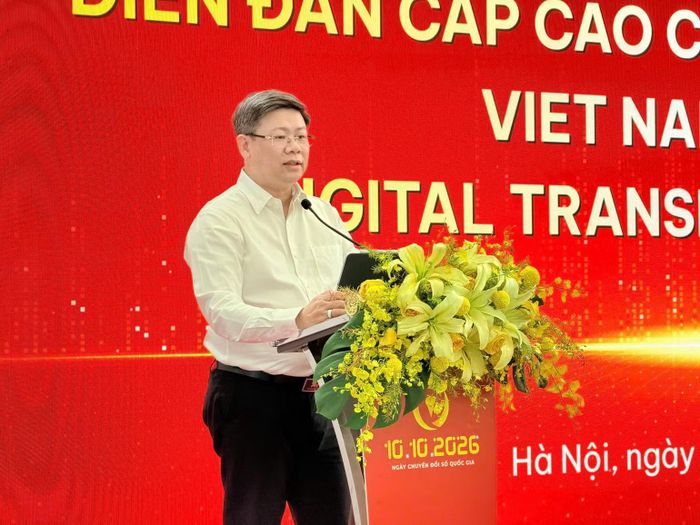Ông Hoàng Hữu Hạnh, Phó Cục trưởng Cục Chuyển đổi số quốc gia phát biểu bế mạc. (Ảnh: Bộ Khoa học và Công nghệ)