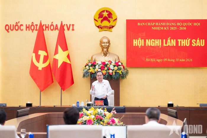 Chủ tịch Quốc hội Trần Thanh Mẫn chủ trì hội nghị. Ảnh: LÂM HIỂN
