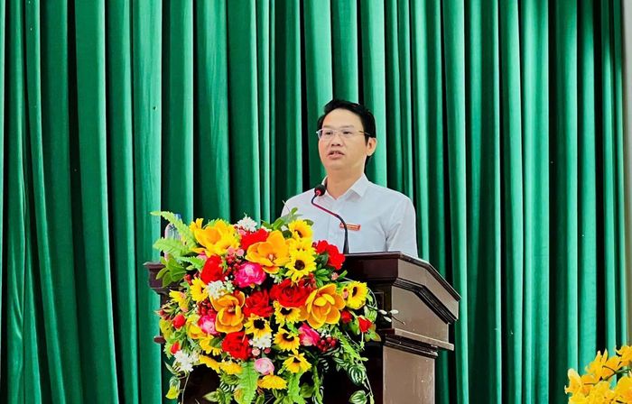 Bí thư Đảng ủy xã Phước Trà Nguyễn Văn Nam phát biểu khai mạc.