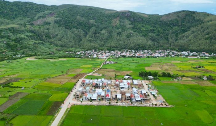  Khu tái định cư núi Cấm nằm sát làng cũ, giữa cánh đồng gắn với sinh kế của người dân bao đời nay 