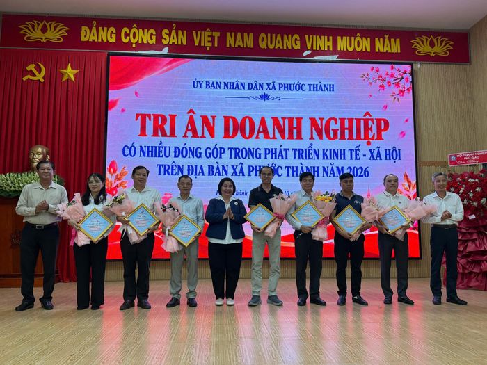 Lãnh đạo xã Phước Thành tri ân các doanh nghiệp có nhiều đóng góp trong phát triển kinh tế - xã hội địa phương 