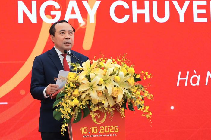  Bộ trưởng Bộ KH-CN Vũ Hải Quân phát biểu tại buổi lễ. Ảnh: TRẦN BÌNH 