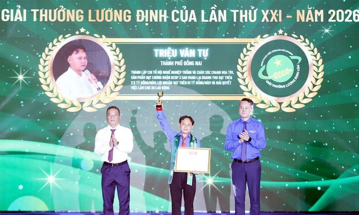 Anh Triệu Văn Tự là một trong 30 "nhà nông trẻ" xuất sắc nhận giải thưởng Lương Định Của năm 2026. Ảnh: CTV