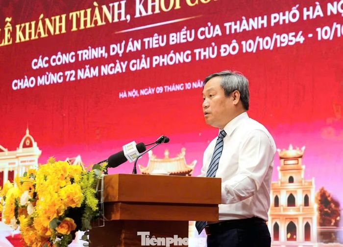Chủ tịch UBND thành phố Hà Nội Vũ Đại Thắng phát biểu tại lễ khởi công