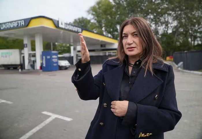 Bà Lesya Zharska - Giám đốc mạng lưới trạm xăng của Ukrnafta. (Ảnh: Reuters)