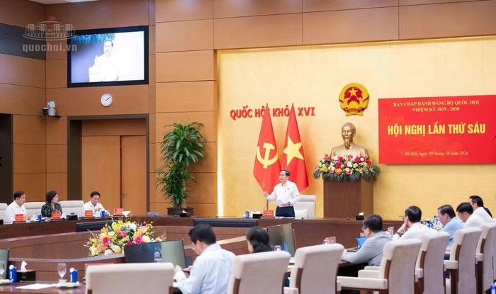  Quang cảnh Hội nghị lần thứ Sáu Ban Chấp hành Đảng bộ Quốc hội. (Ảnh: QH) 