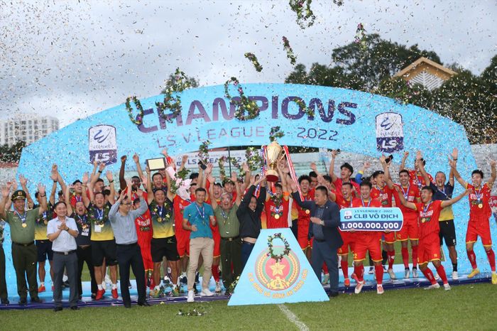CLB CAND vô địch giải hạng Nhất mùa giải 2022. Ảnh: L.Đ